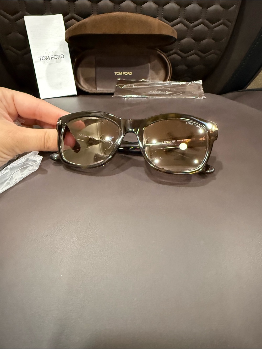 Tom Ford Men's Olive Brown Gradient Square Sunglasses